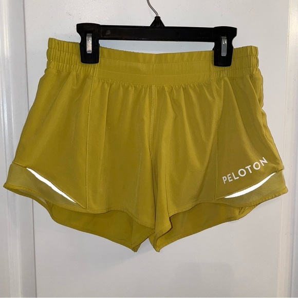 Lululemon Hotty Hot Short II *Long 4" Soleil Yellow Peloton Logo - Picture 3 of 11